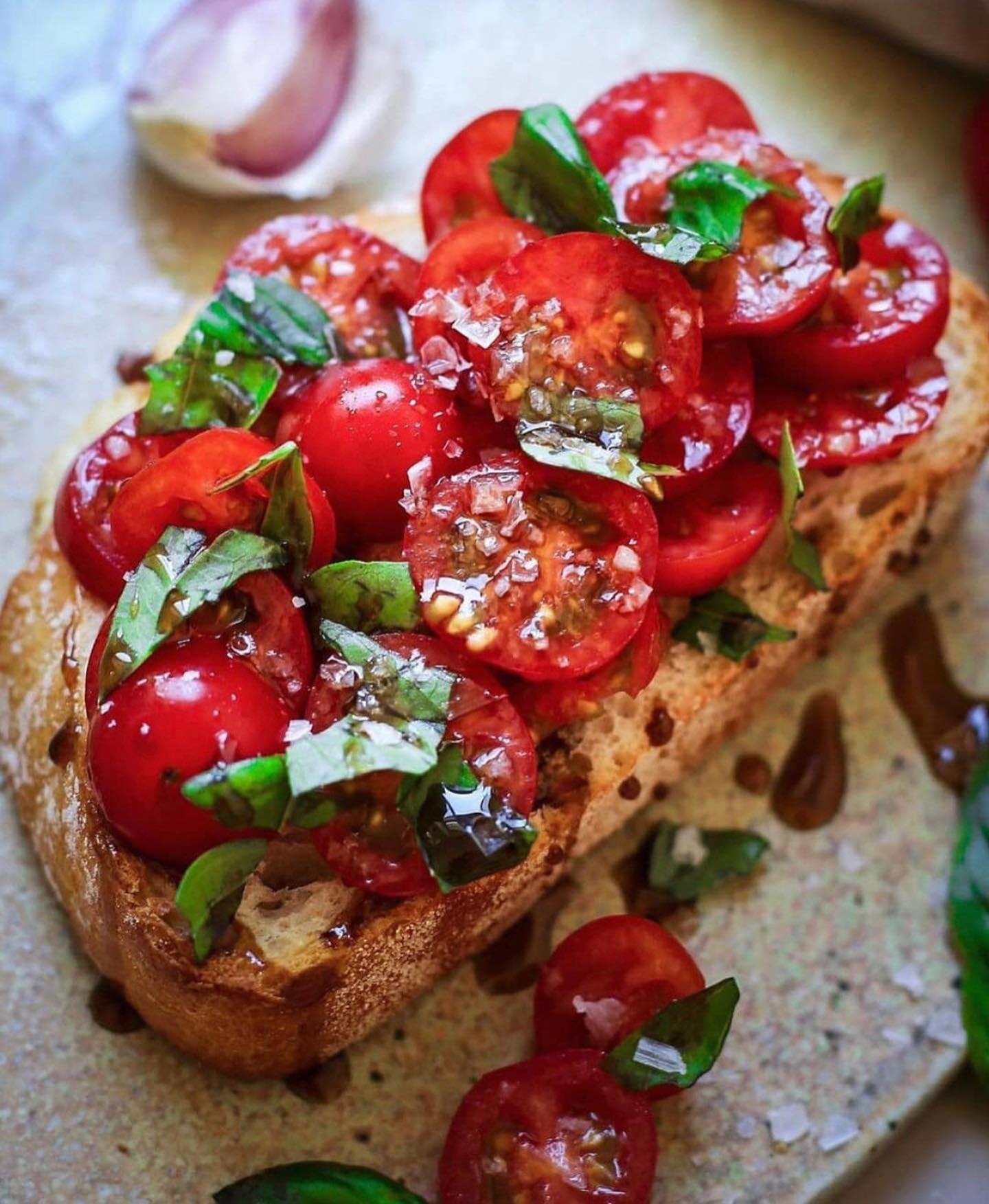 Bruschetta with Tangy Pomegranate Molasses