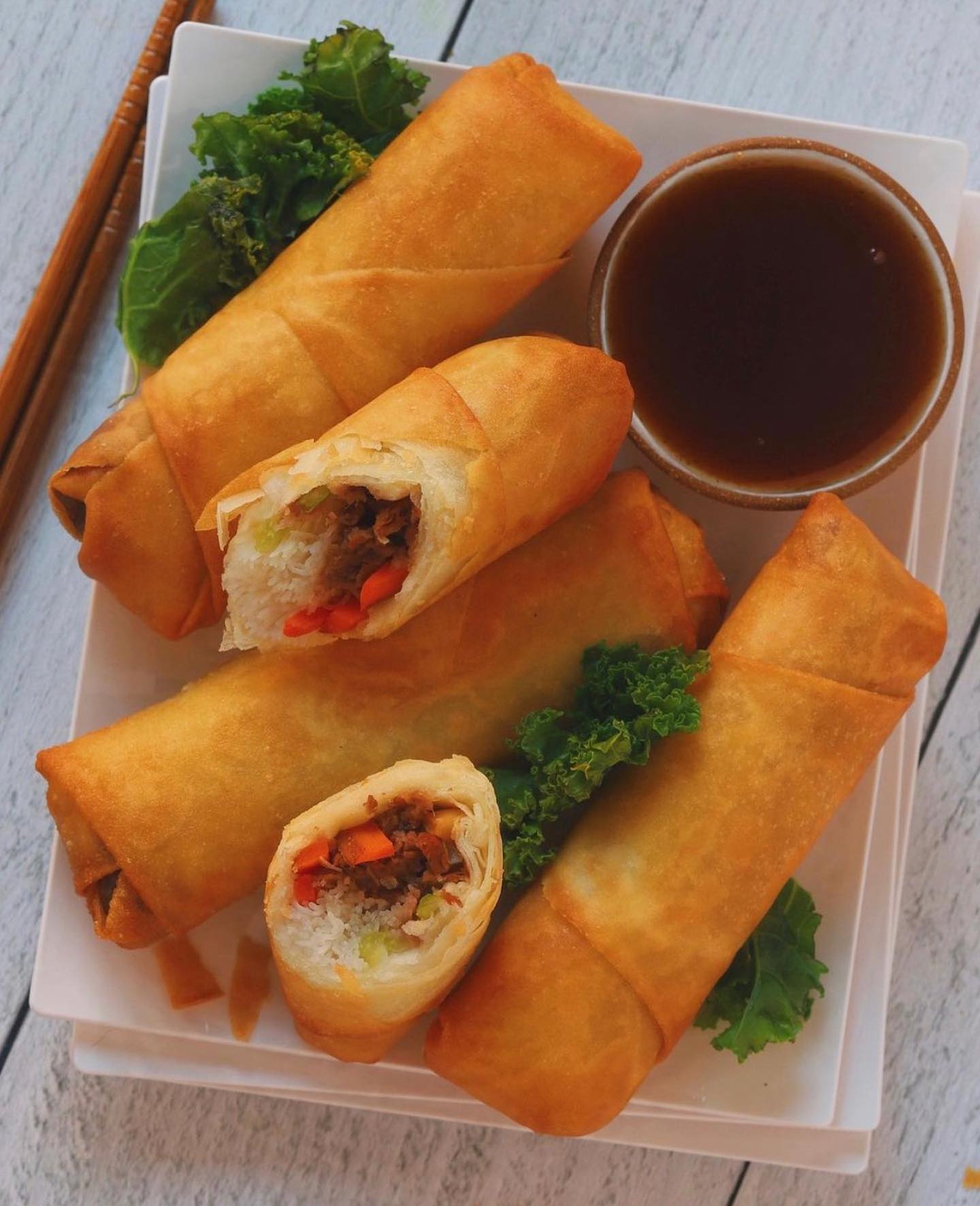 Golden Vegan Spring Rolls