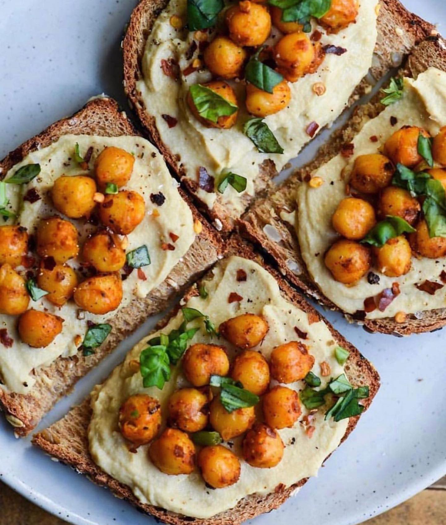 Spiced Chickpea Toast Snack