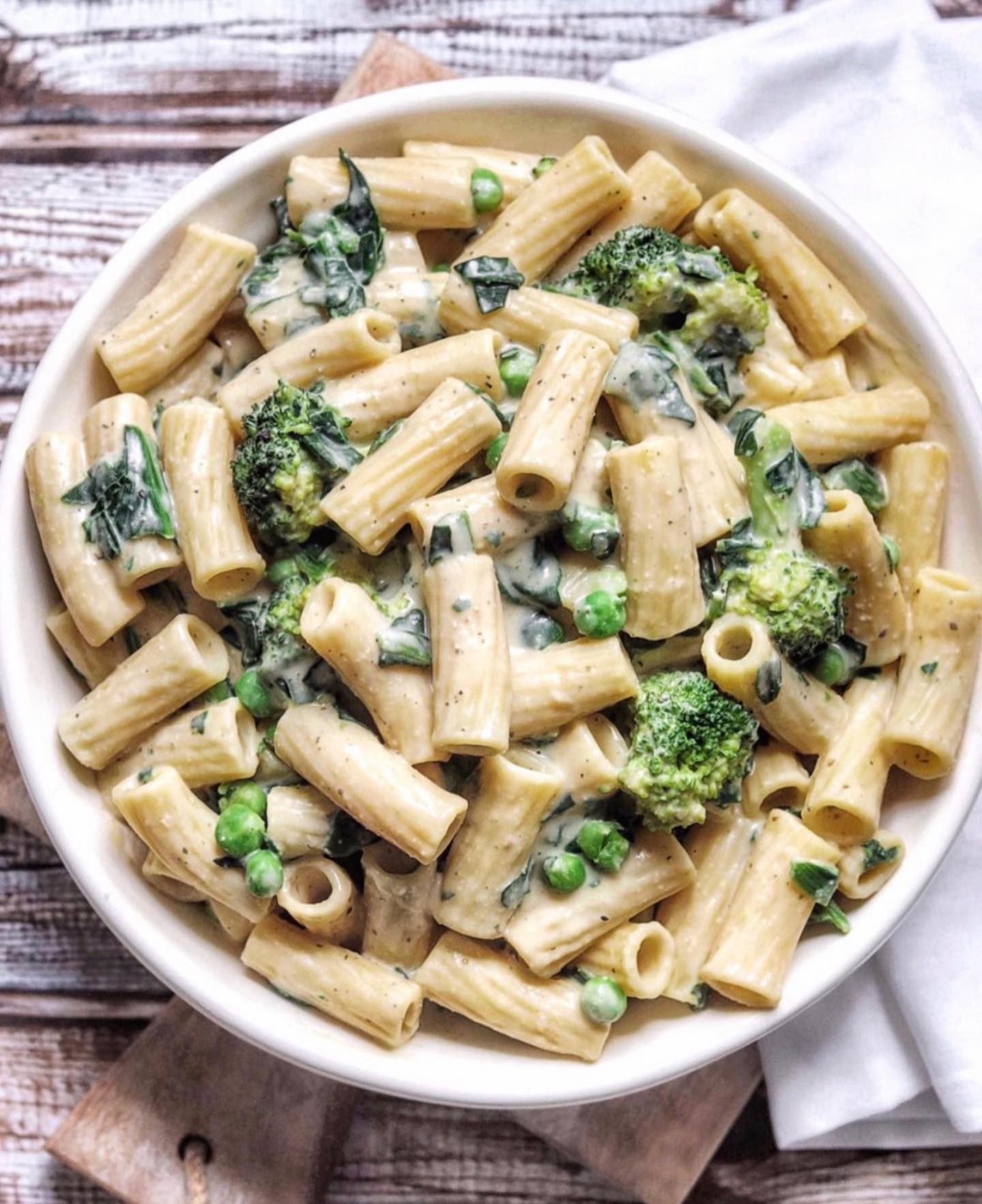 Rigatoni Alfredo with Green Vegetables