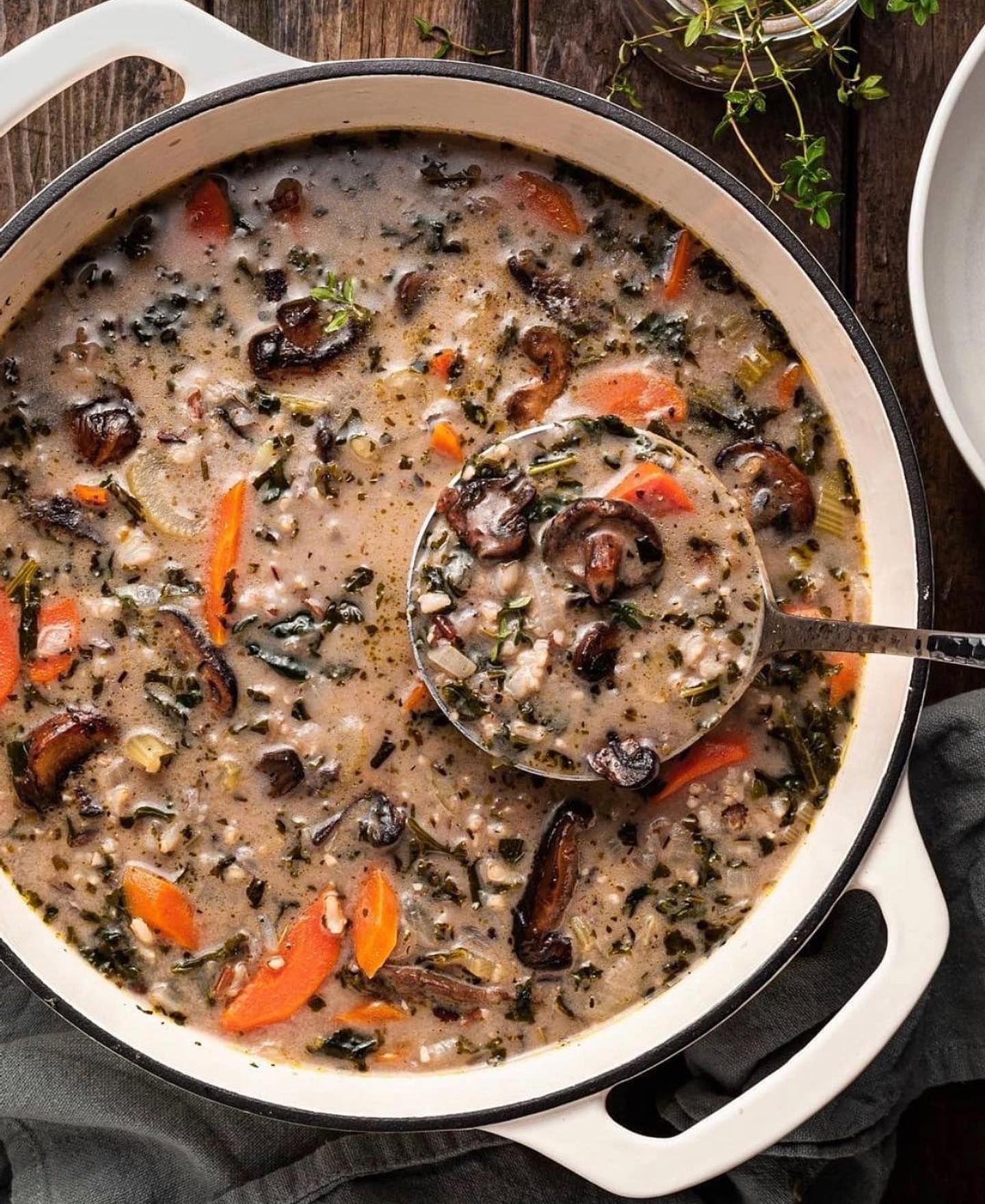 Creamy Vegan Mushroom Wild Rice Soup