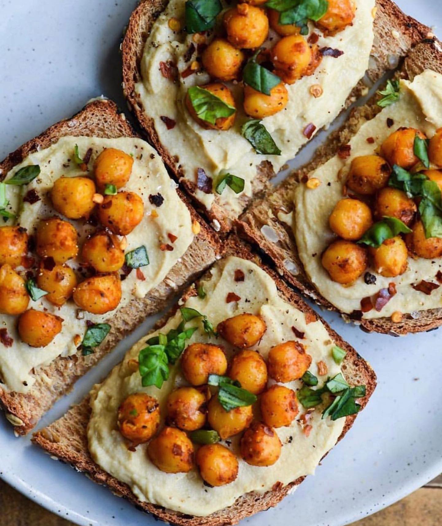 Spiced Chickpea Toast Snack
