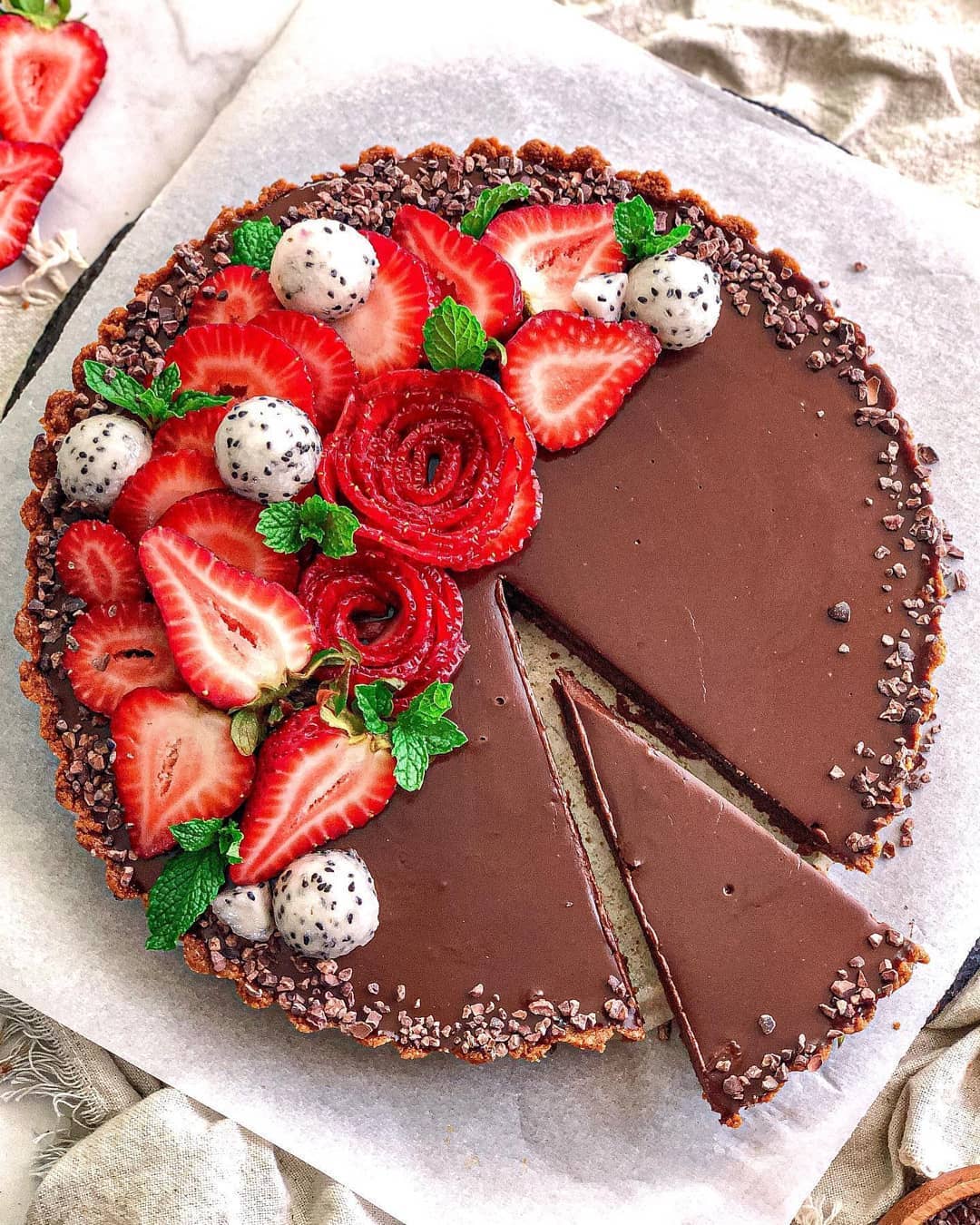 Easy Peasy Gluten Free Vegan Chocolate Tart