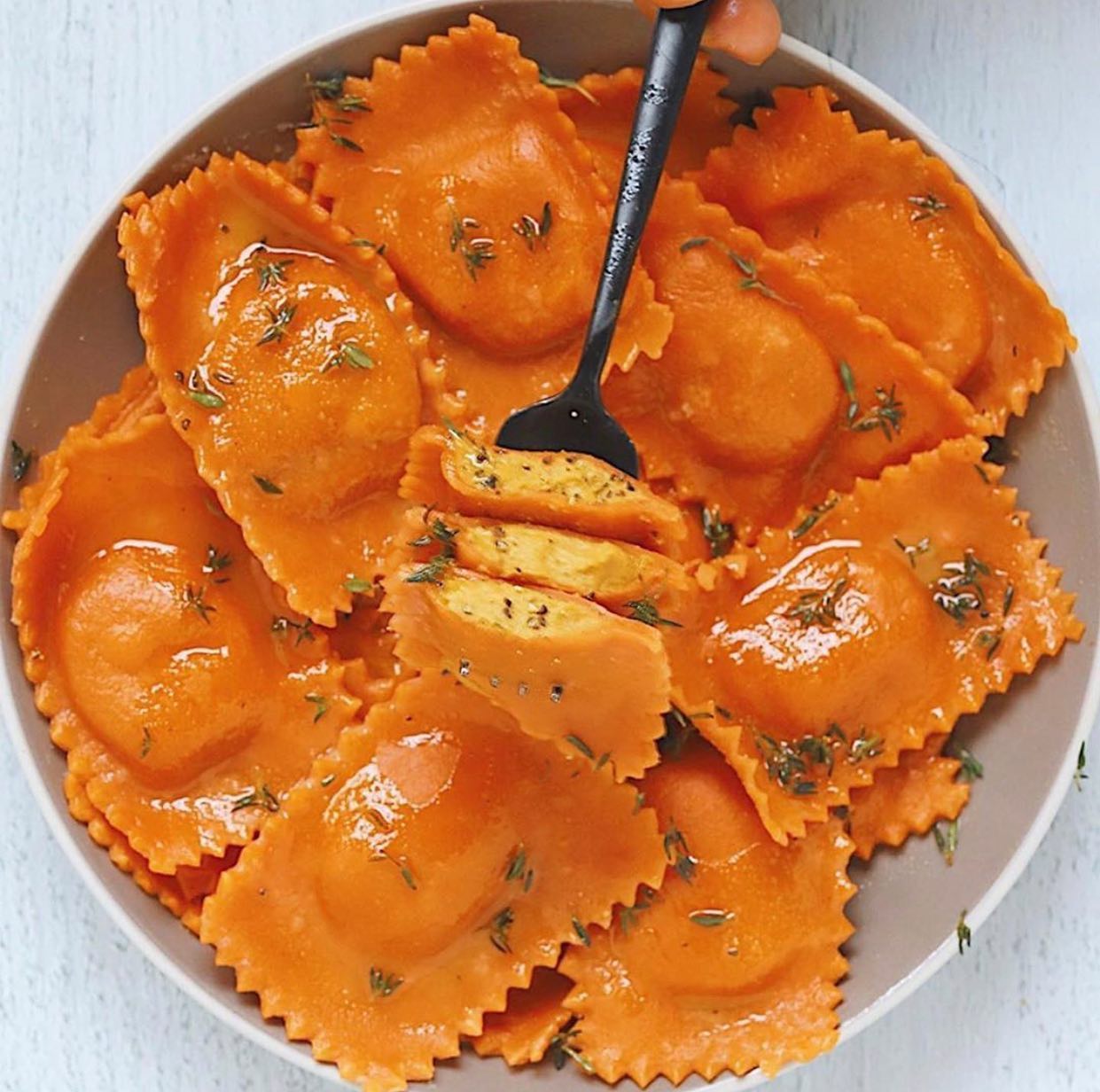 Vegan Butternut Squash Cacio E Pepe Ravioli