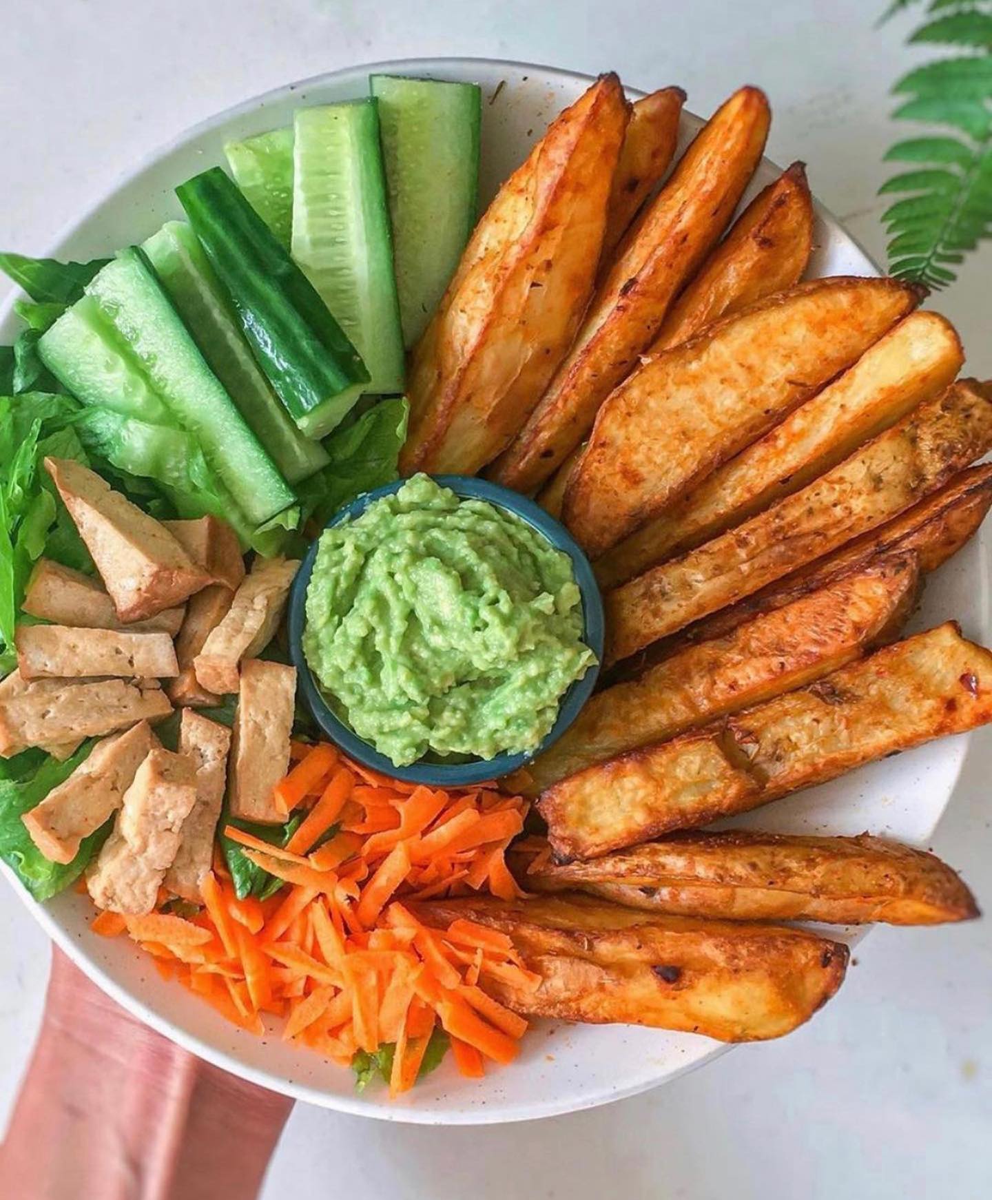 Cajun Spiced Potato Wedges with Avocado Lime Dip