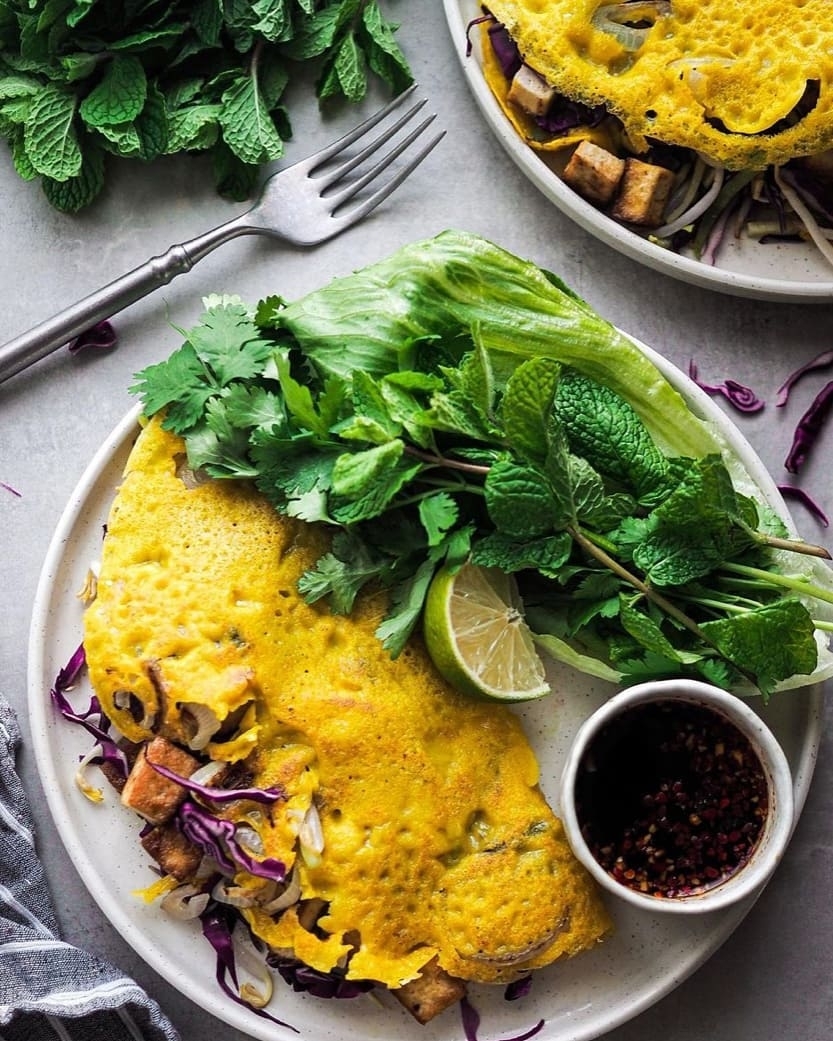 Vegan Vietnamese Savory Crepe