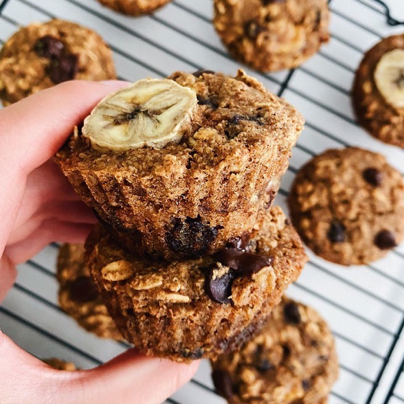 Banana Chocolate Oat Muffins