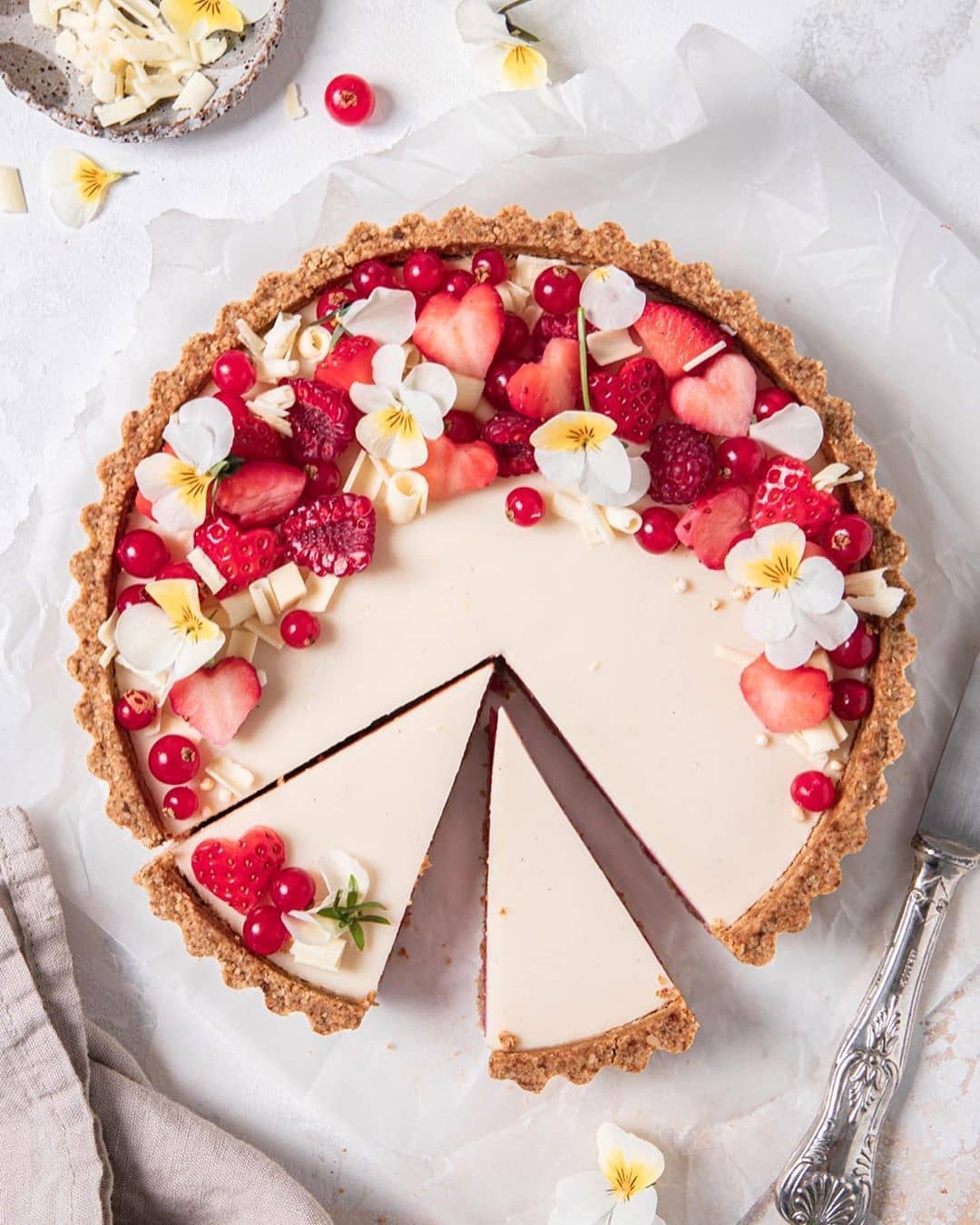 Spring Tart with Lemon Custard and Raspberry Jelly