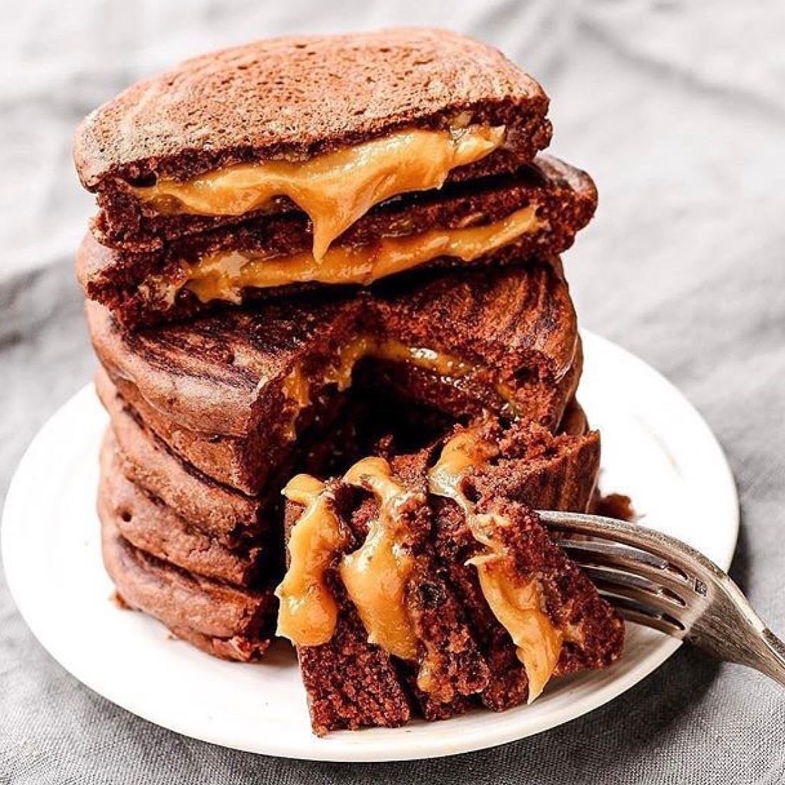 Salted Caramel Chocolate Pancakes