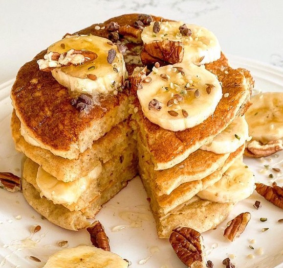 Gluten-Free Vegan Banana Nut Pancakes