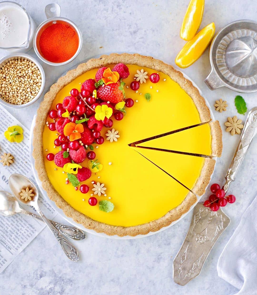 Delicious Vegan Orange Tart with Nutty Crust