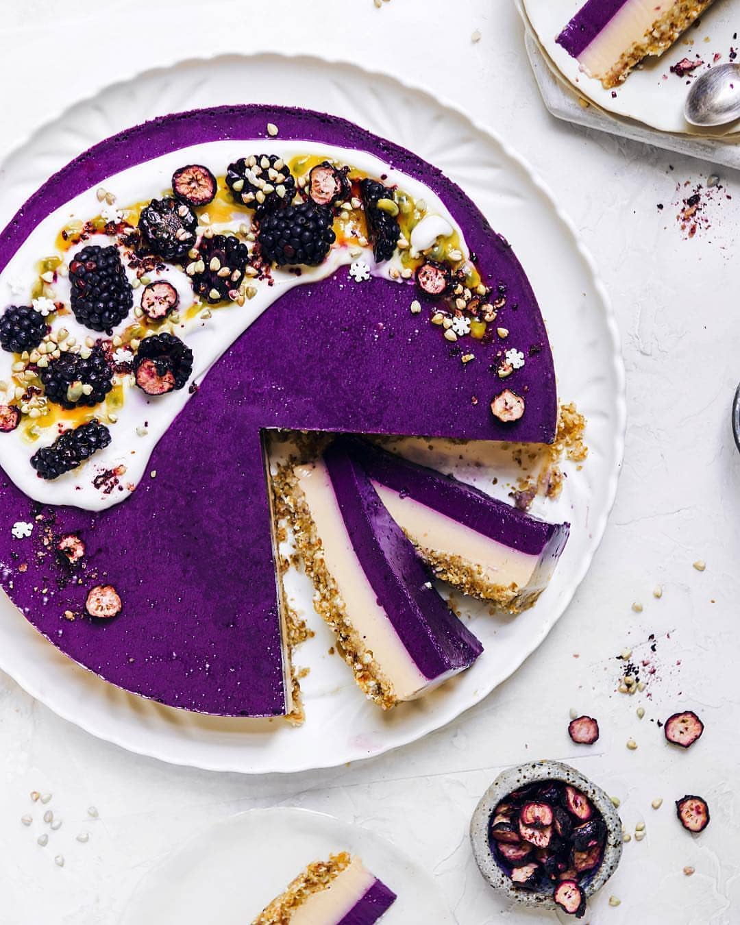 Vegan Blackberry Coconut Panna Cotta Tart