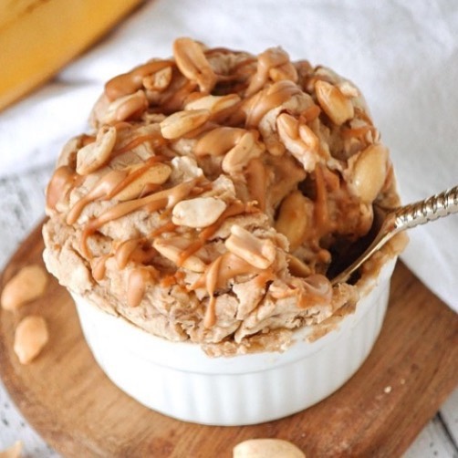 Single Serve Peanut Butter Banana Baked Oats