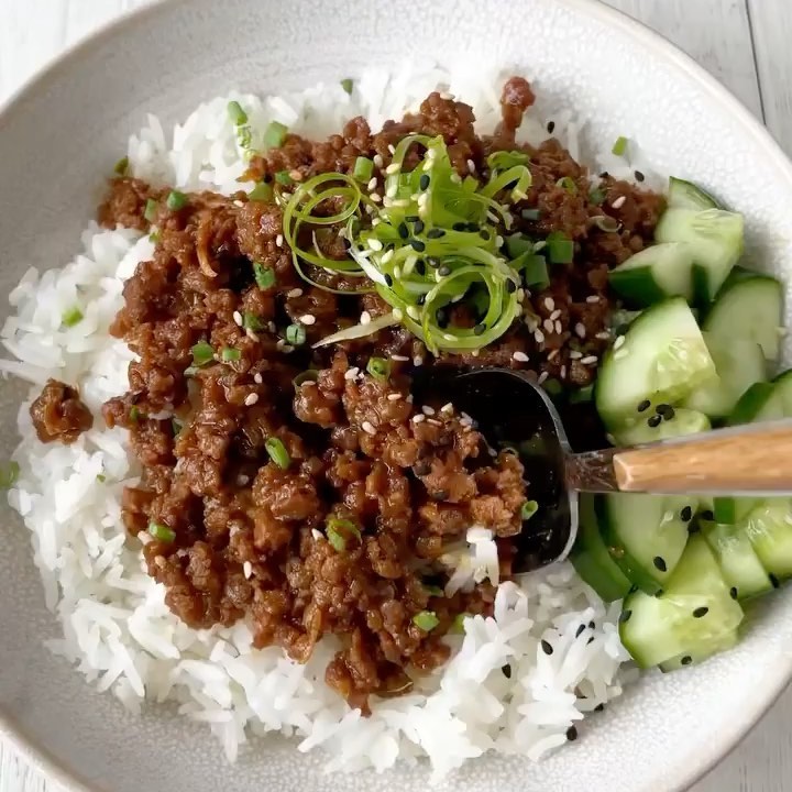 Soy Mince Rice Bowl