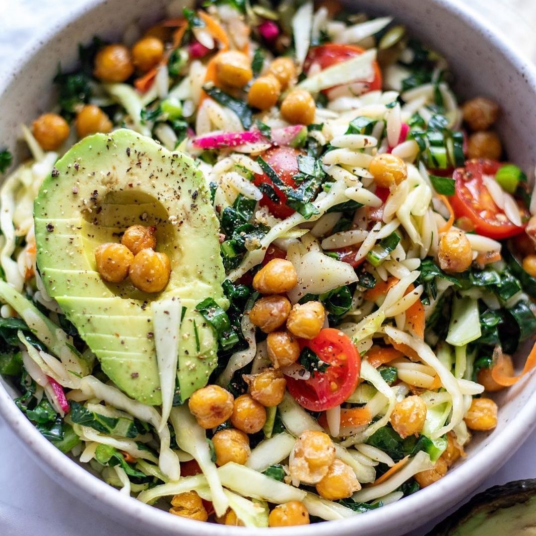 Winter Orzo Salad with Crispy Chickpeas