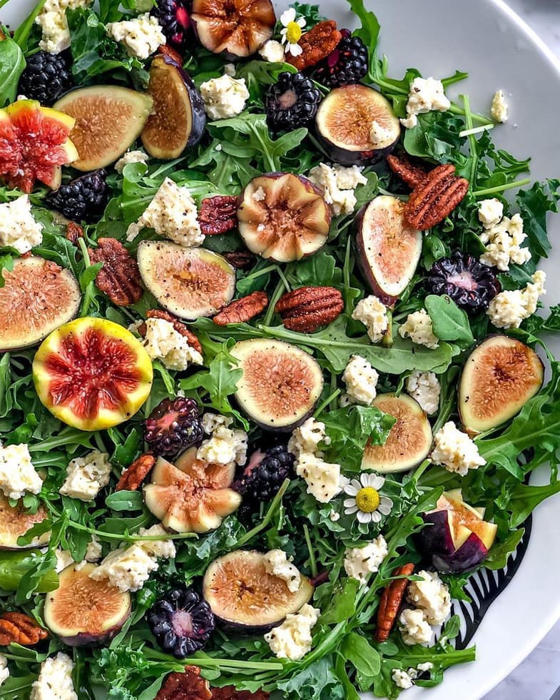 Fig Arugula Salad with Vegan Feta and Balsamic Vinaigrette