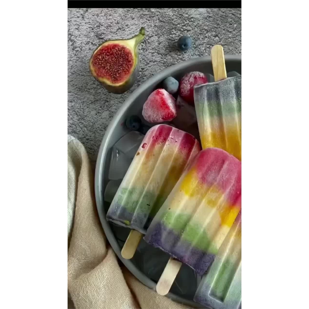 Vegan Rainbow Fruit Popsicles