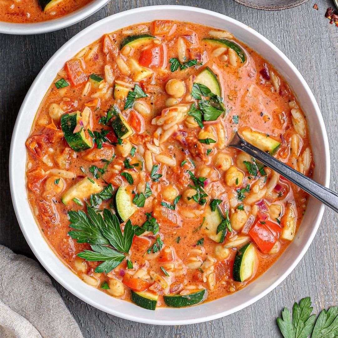 Chickpea and Orzo Vegetable Soup