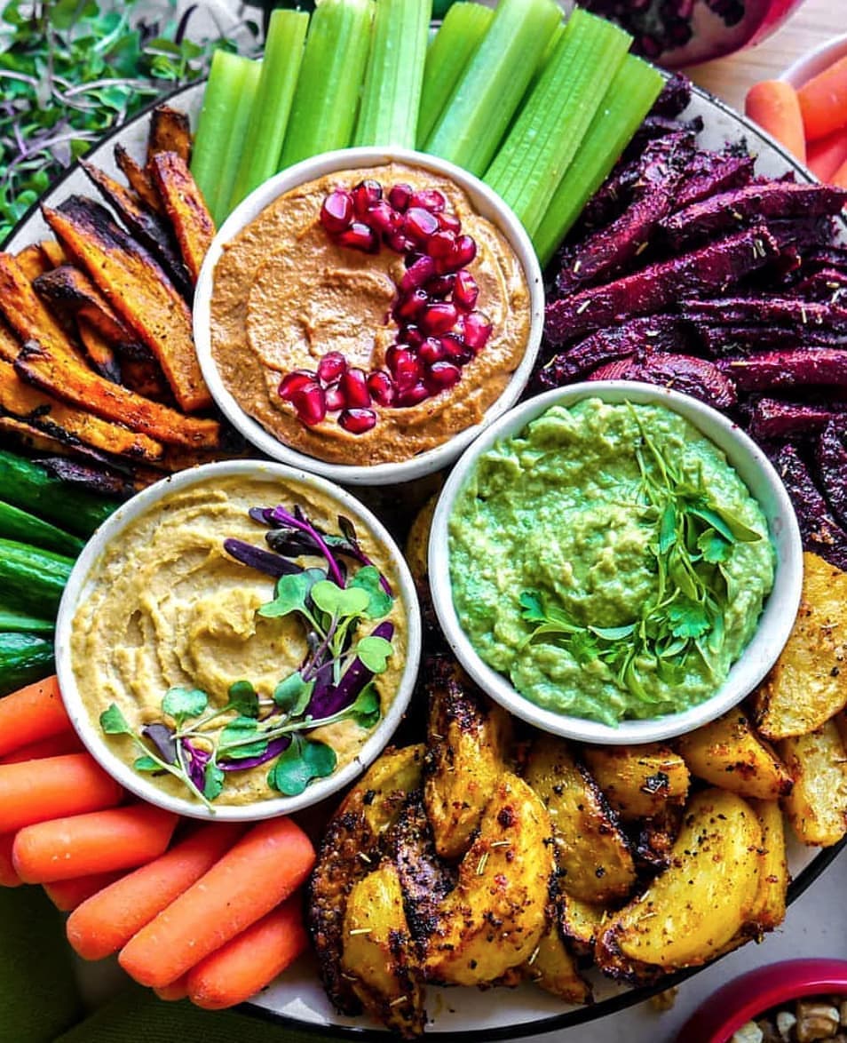 Fried Root Vegetables and Dips Platter