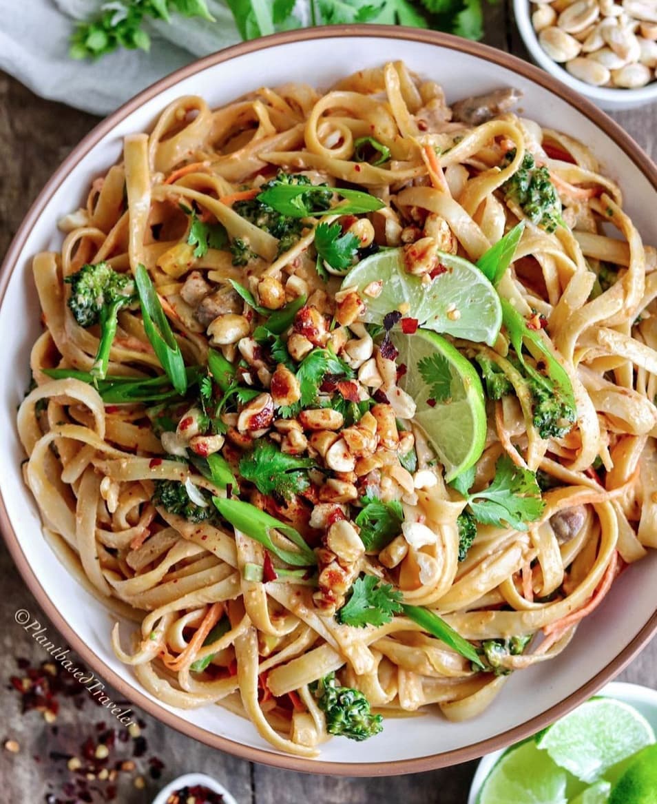 Creamy Peanut Noodles with Mixed Vegetables