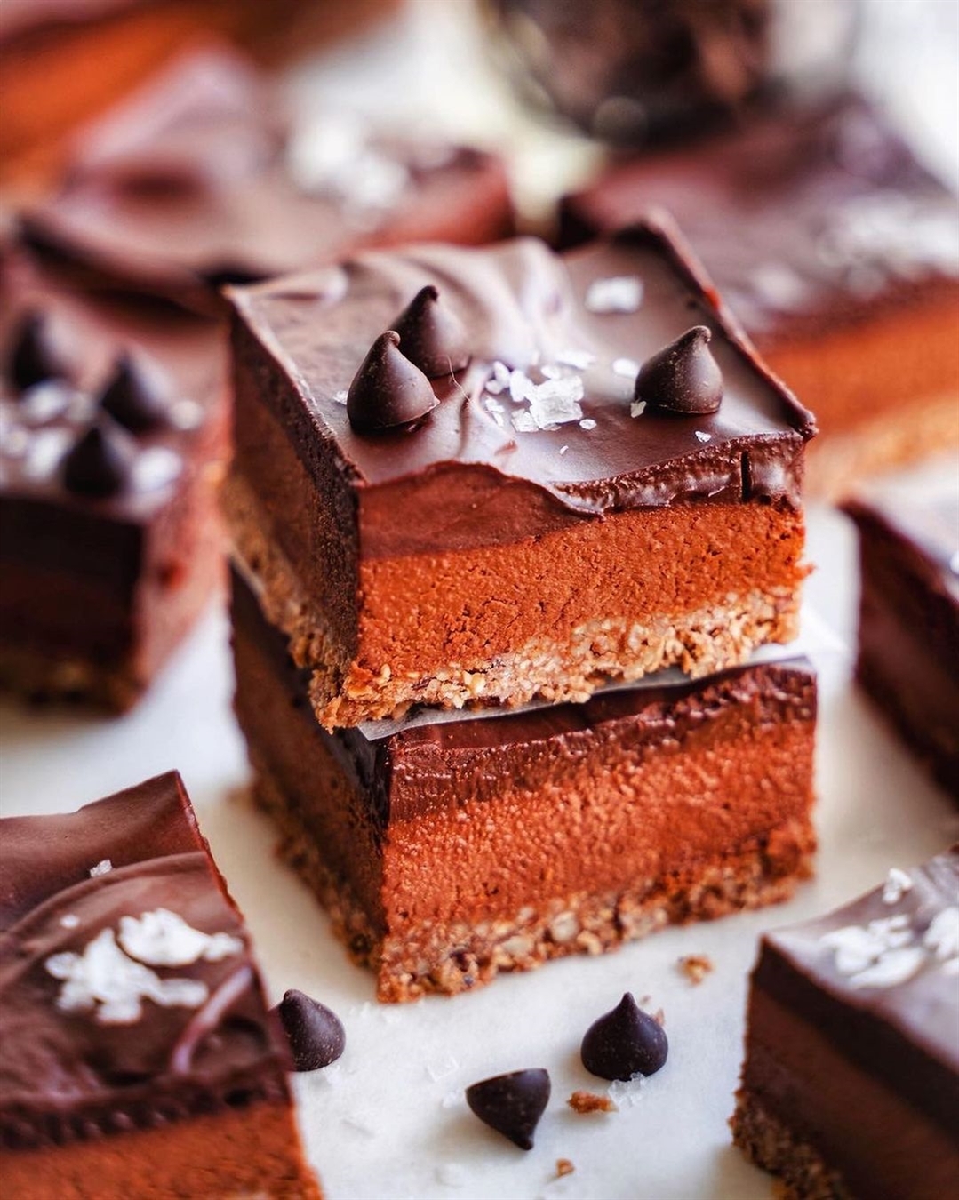 No-Bake Triple Chocolate Square