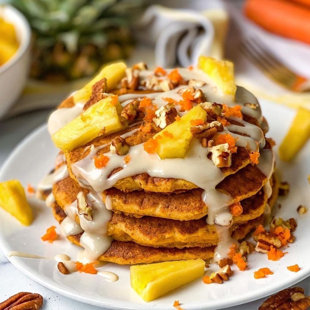 Gluten-Free Vegan Carrot Cake Pancakes
