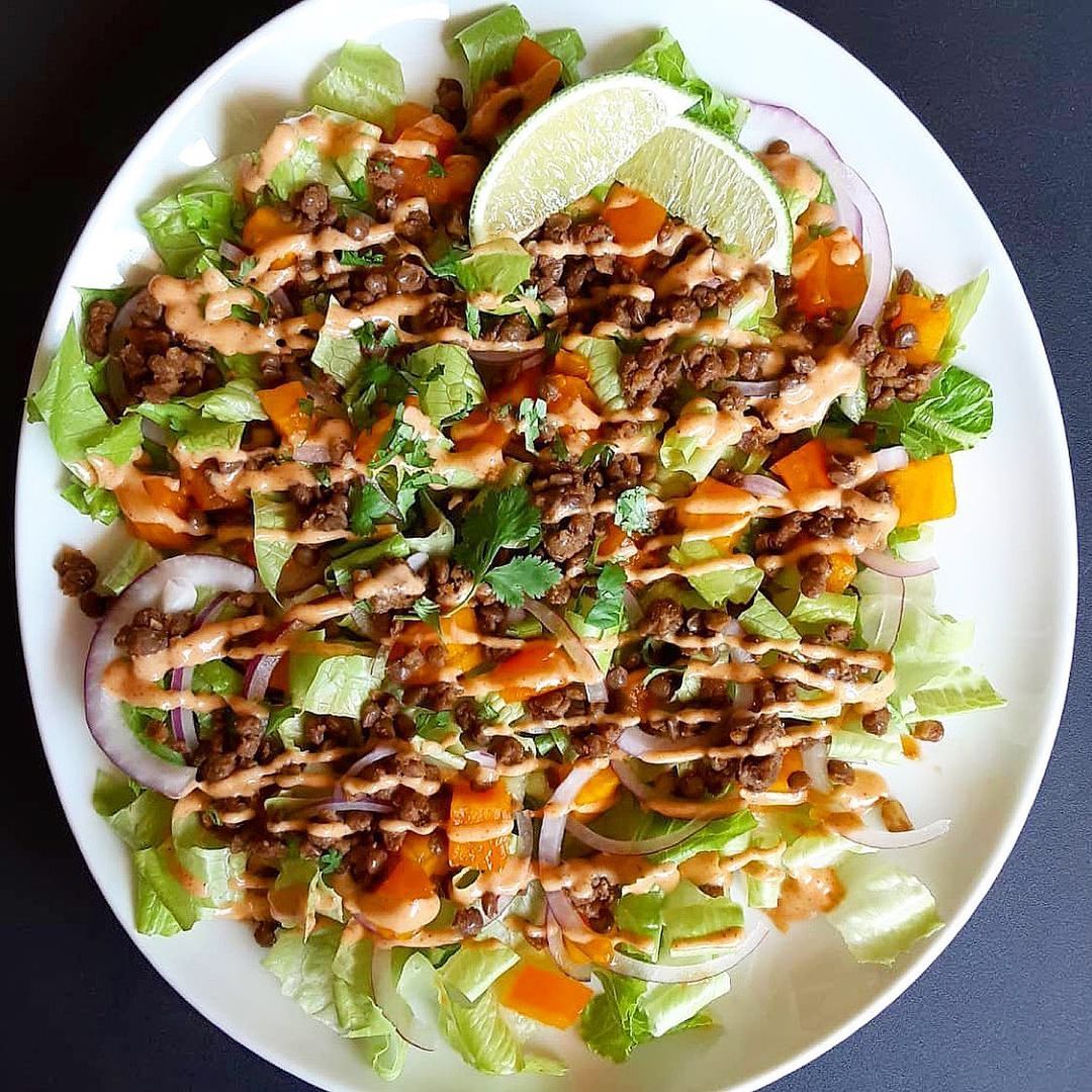 Vegan Lentil Taco Salad