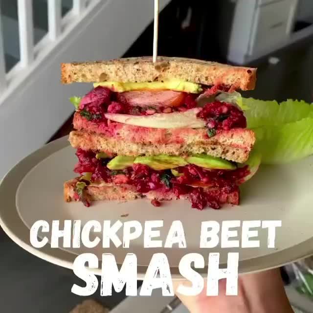Chickpea and Beet Smash Sandwich