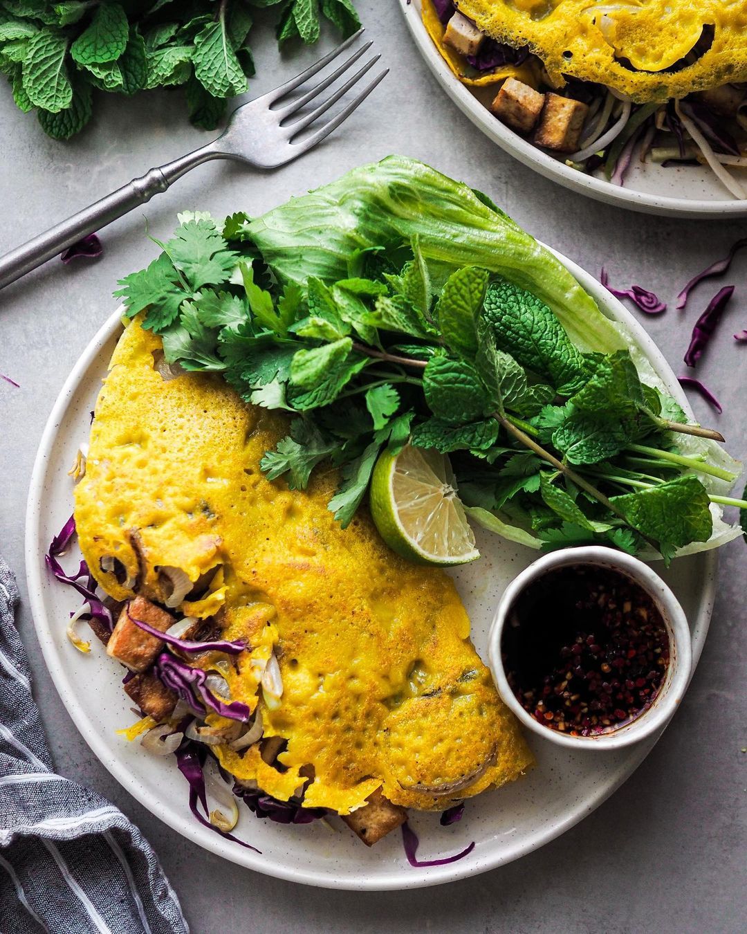 Savory Vegan Vietnamese Crepe