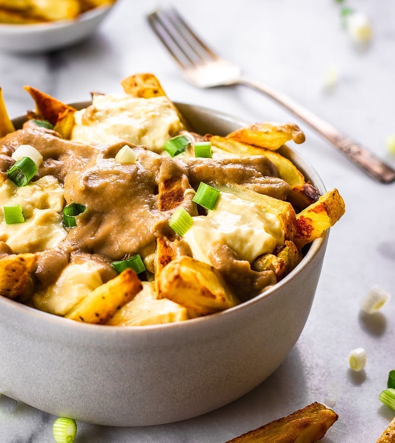 Vegan Poutine with Cheese Curds and Gravy