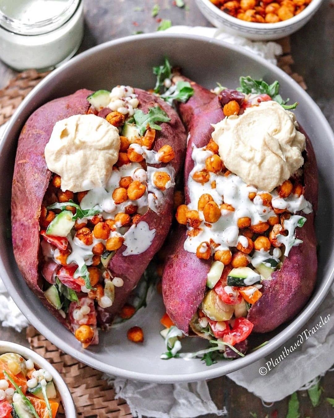 Mediterranean Stuffed Sweet Potatoes