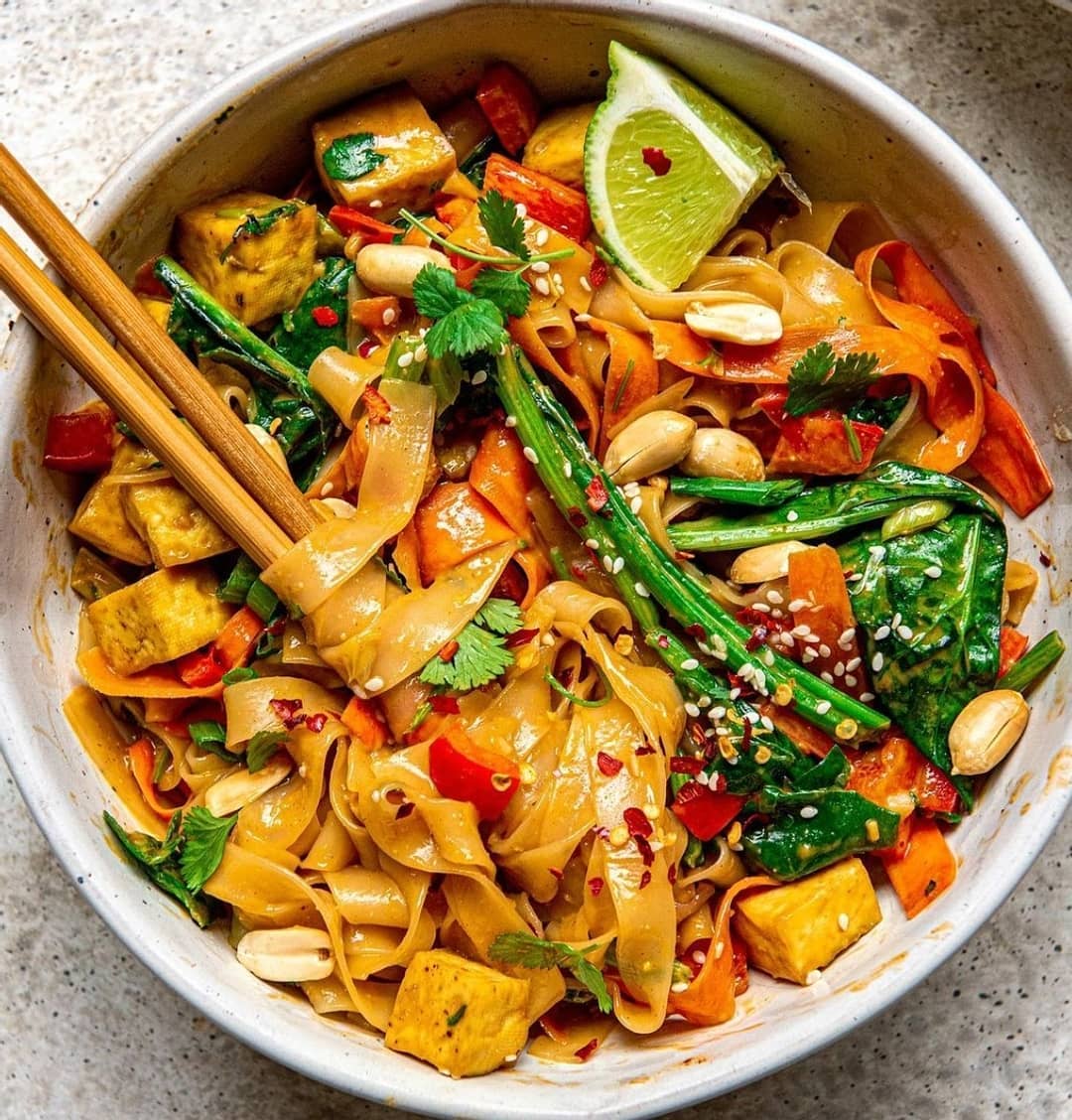 Rice Noodles with Thai-Inspired Peanut Sauce
