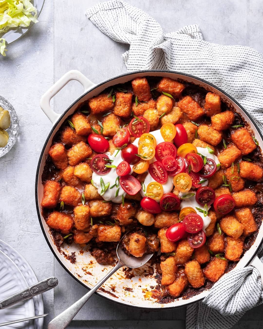 Vegan Cheeseburger Tater Tot Casserole