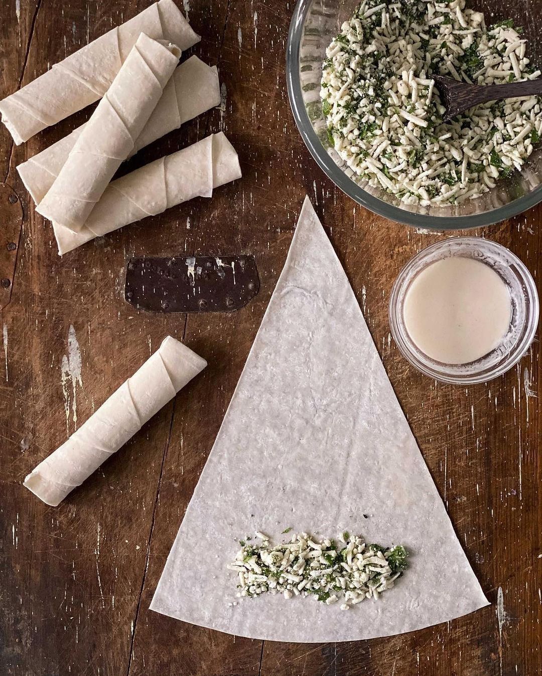 Crispy Vegan Cheese & Herb Rolls with Aleppo Chili Infused Agave Syrup
