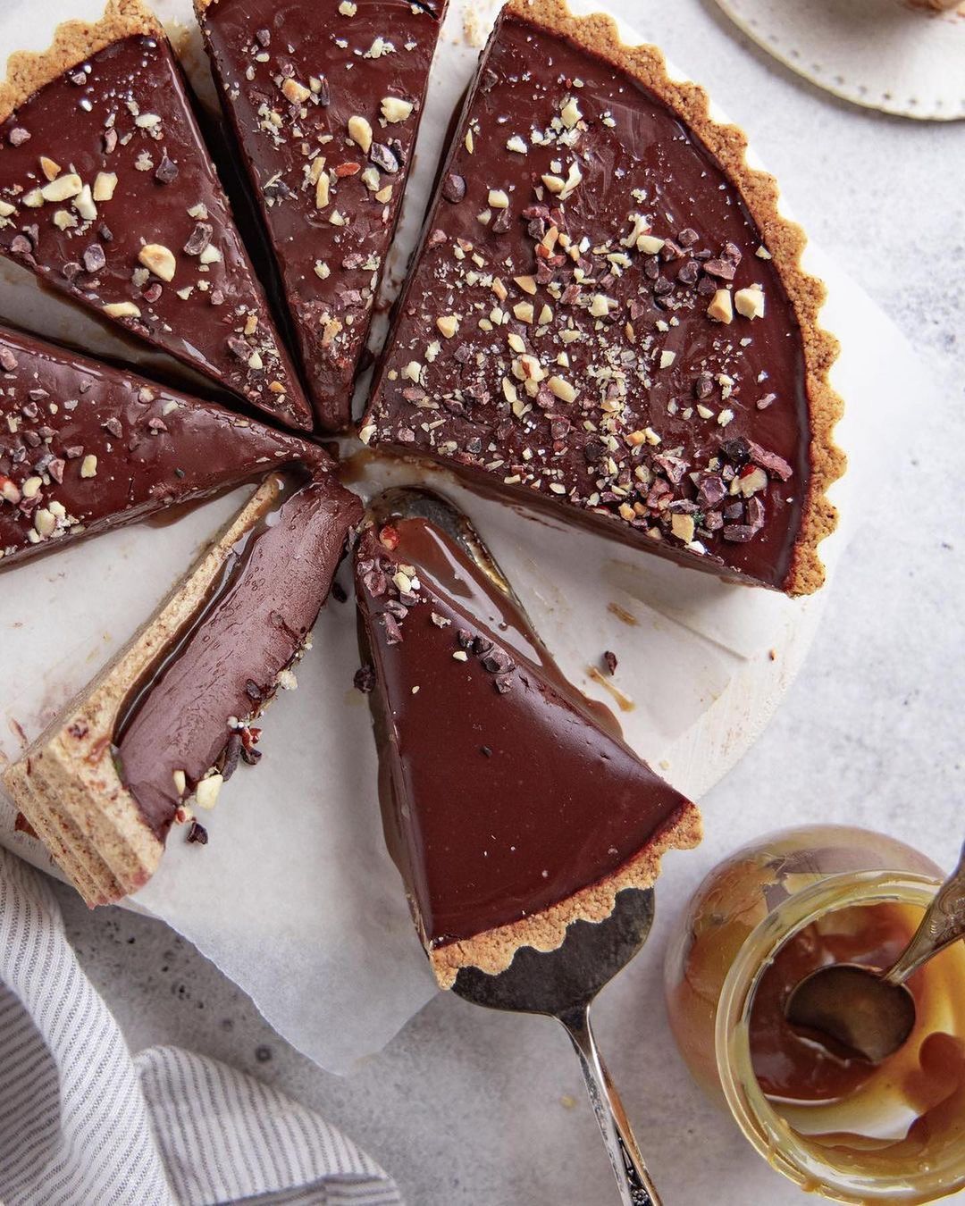 Vegan & Gluten-Free Chocolate Tart with Dulce De Leche