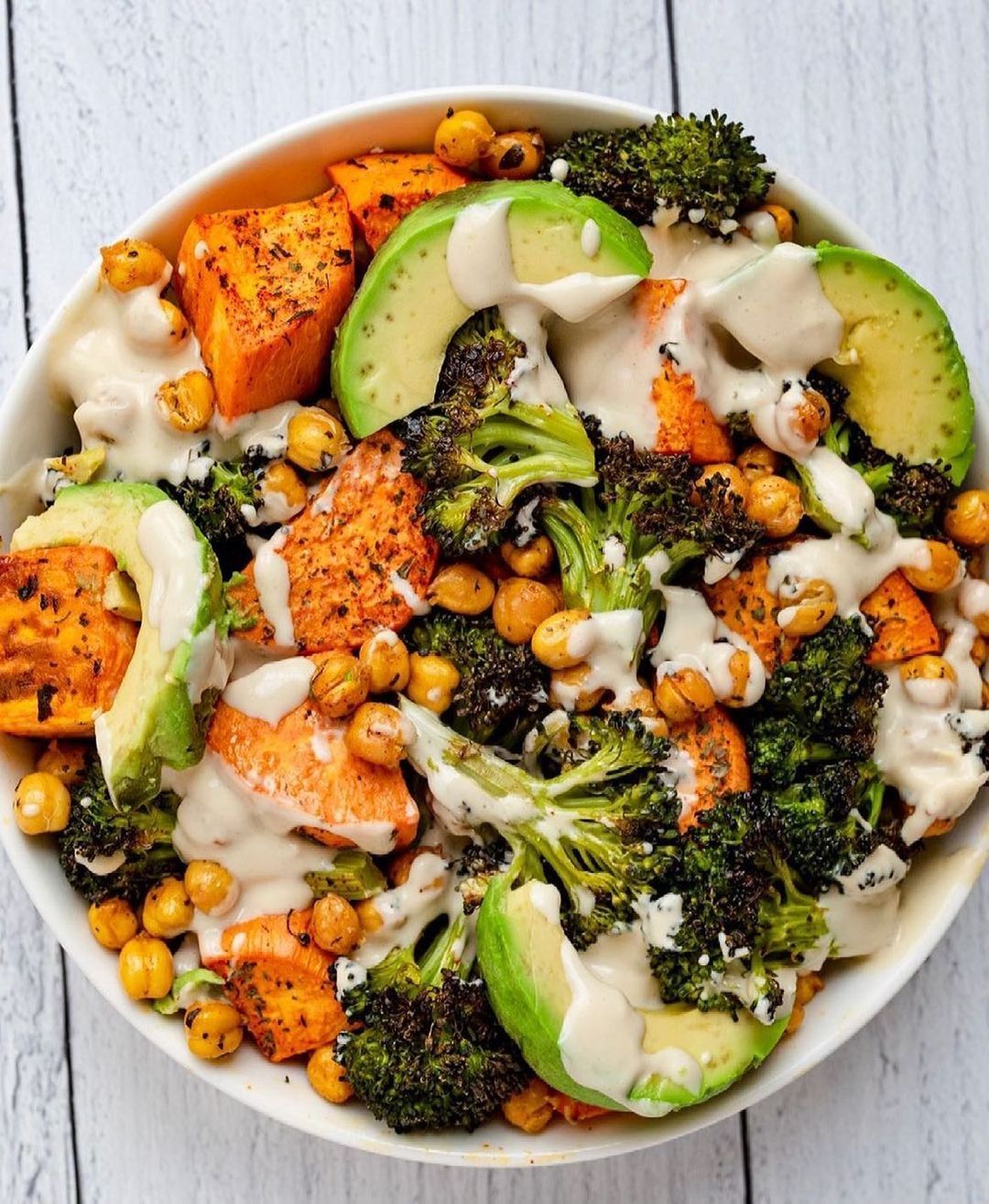 Roasted Chickpeas and Vegetables with Lemon Tahini