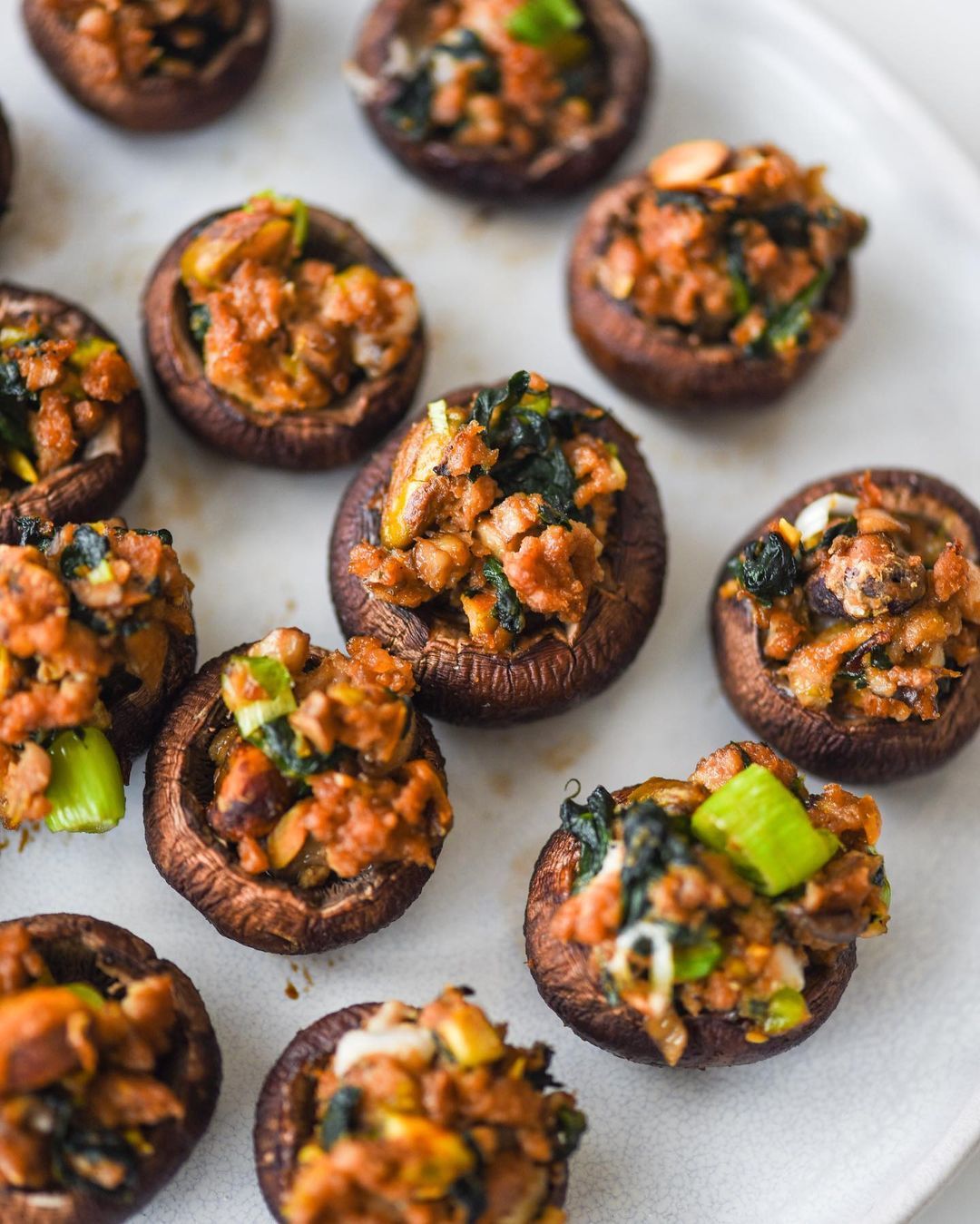 Stuffed Mushrooms with Chipotle Bbq Pistachios