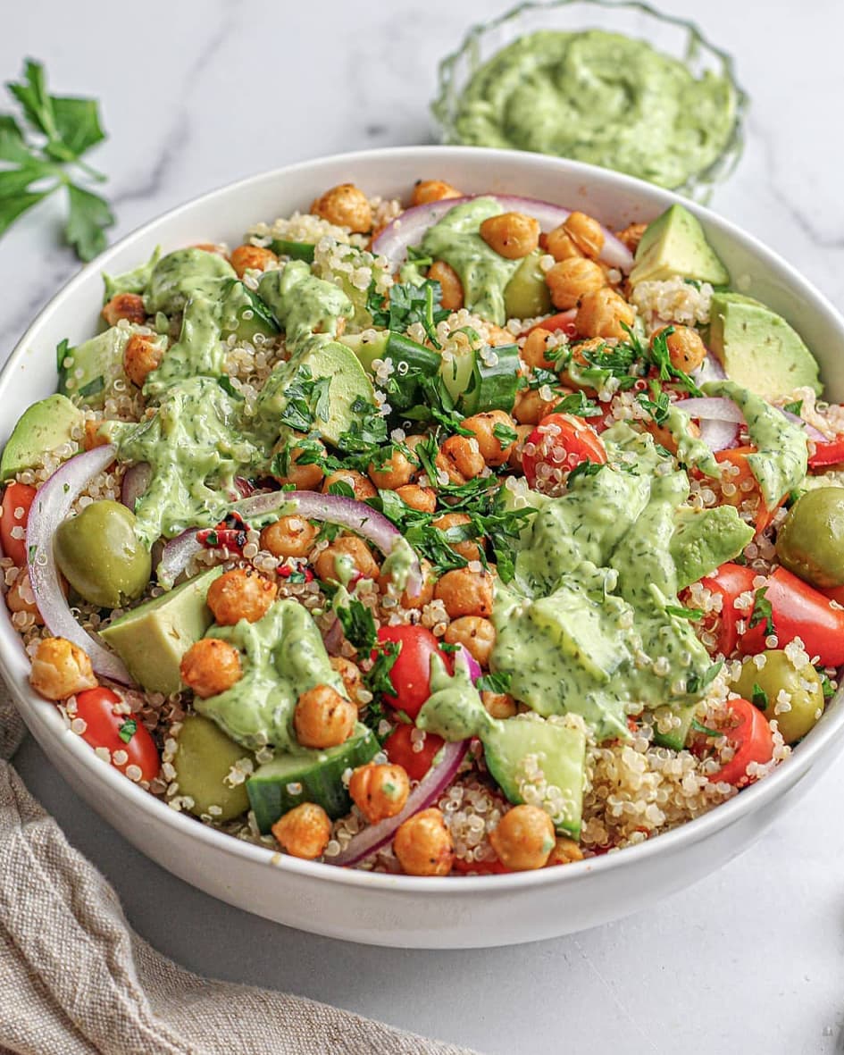 Avocado Dill Quinoa Salad Bowl