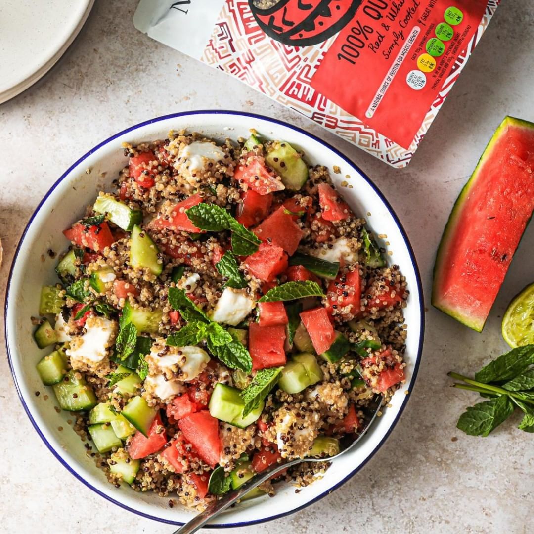 Vegan Quinoa Watermelon Feta Salad
