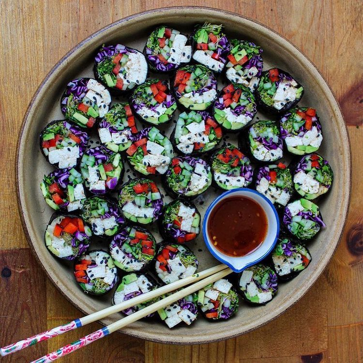 Tofu Sushi Rolls with Sweet Chili Sauce