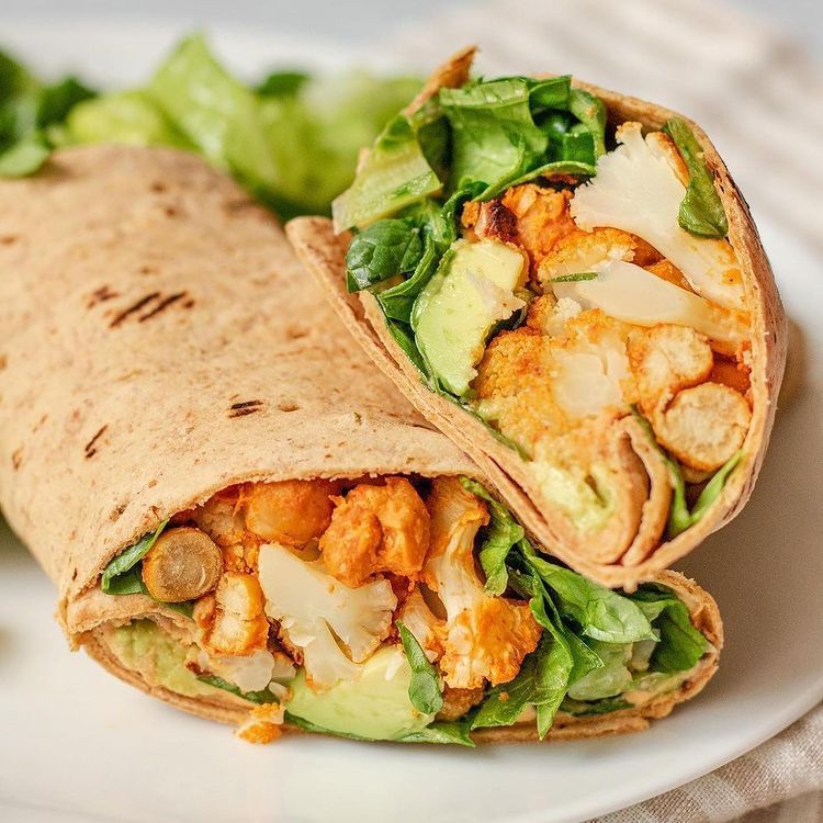 Vegan Buffalo Chickpea Wraps