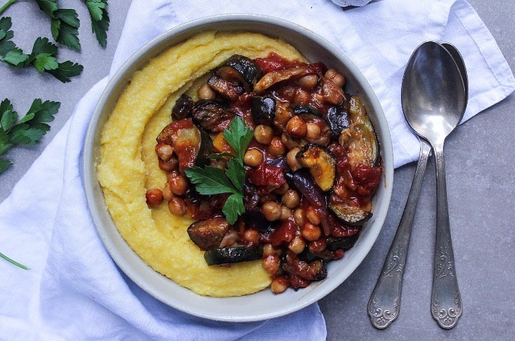 Roasted Vegetables and Beans in Tomato Sauce