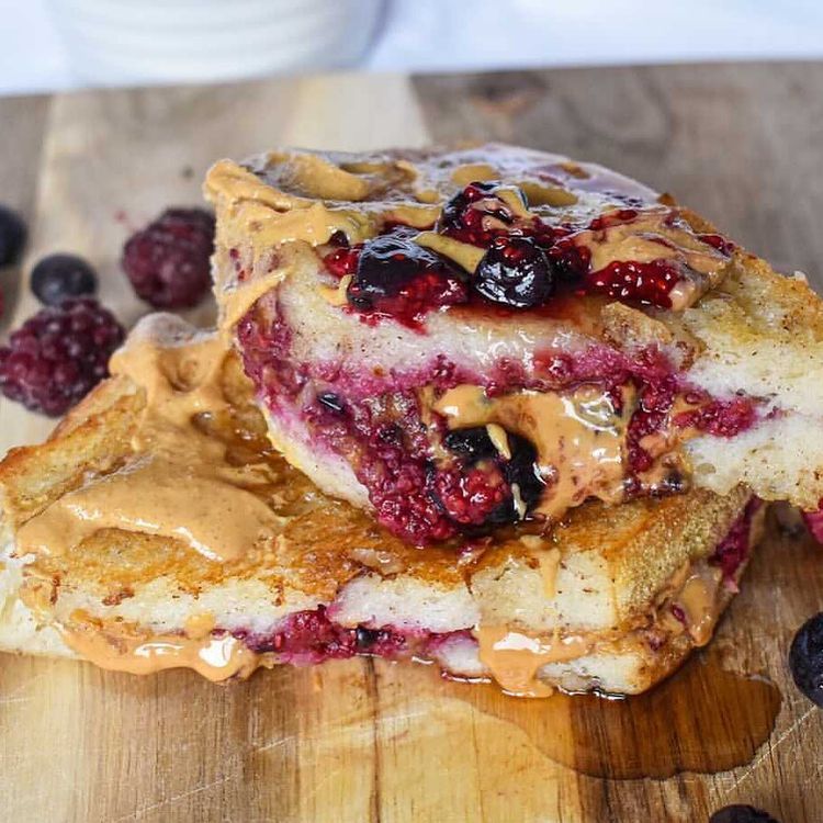 Vegan Pb and J Stuffed French Toast