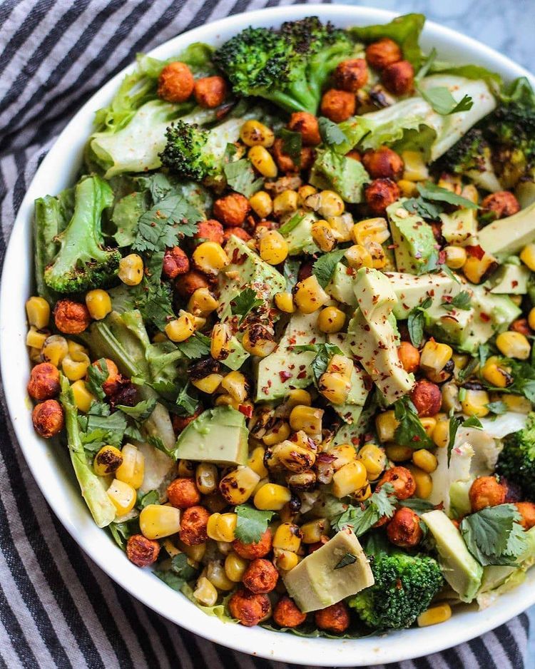 Bbq Chickpea Salad with Adobo Tahini Dressing