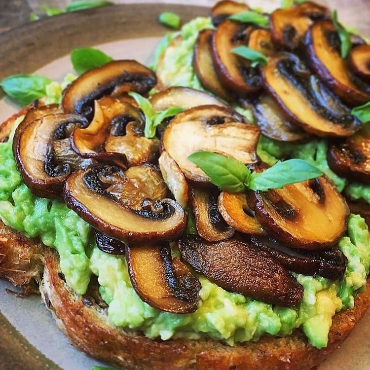 Garlicky Mushroom and Avocado Toast