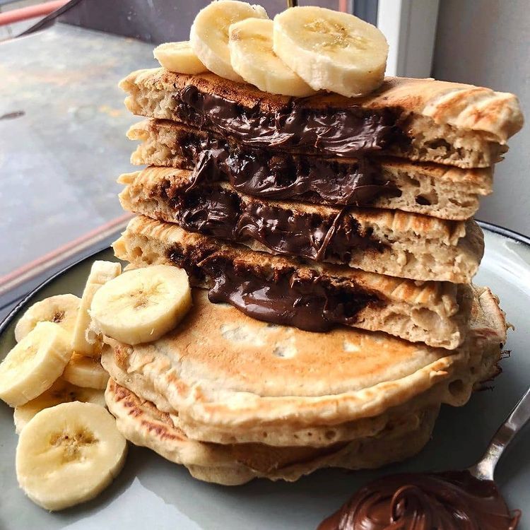 Vegan Chocolate Stuffed Pancakes