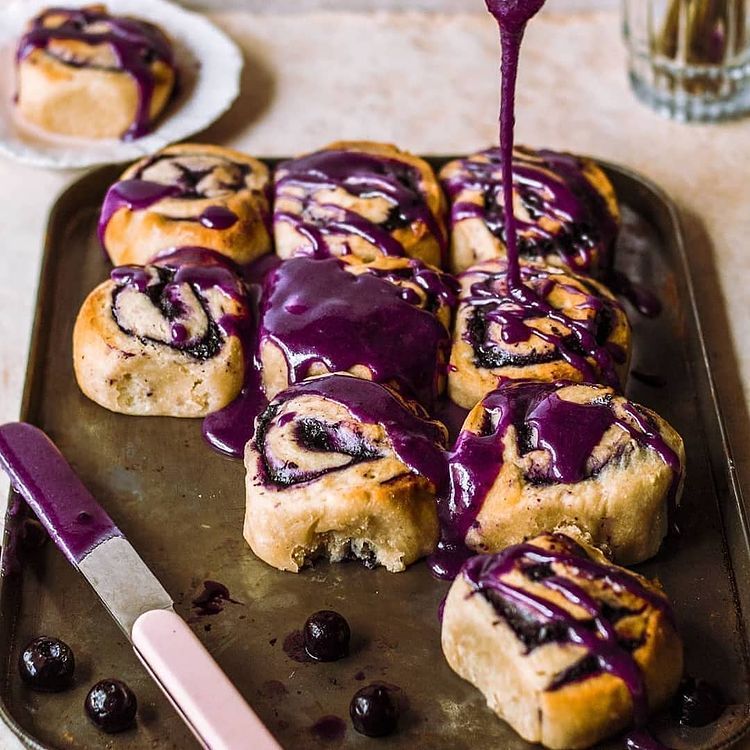 Vegan Blueberry Cinnamon Scrolls