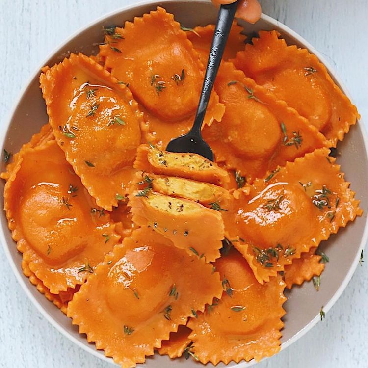 Vegan Butternut Squash Cacio E Pepe Ravioli