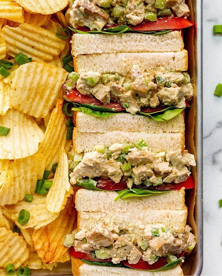 Vegan Tofu Chicken Salad Sandwiches