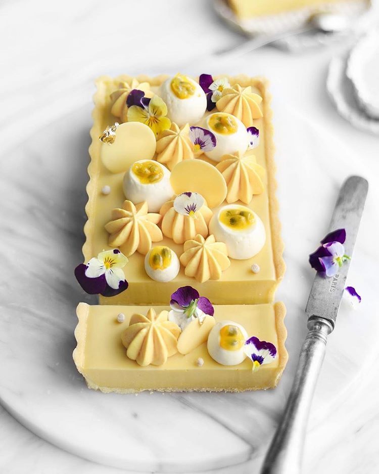 Passion Fruit Tart with Coconut Chantilly Cream